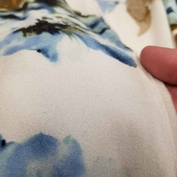 House of Harlow 1960 floral open front‎ cardigan white big blue flowers Large - Picture 10 of 13